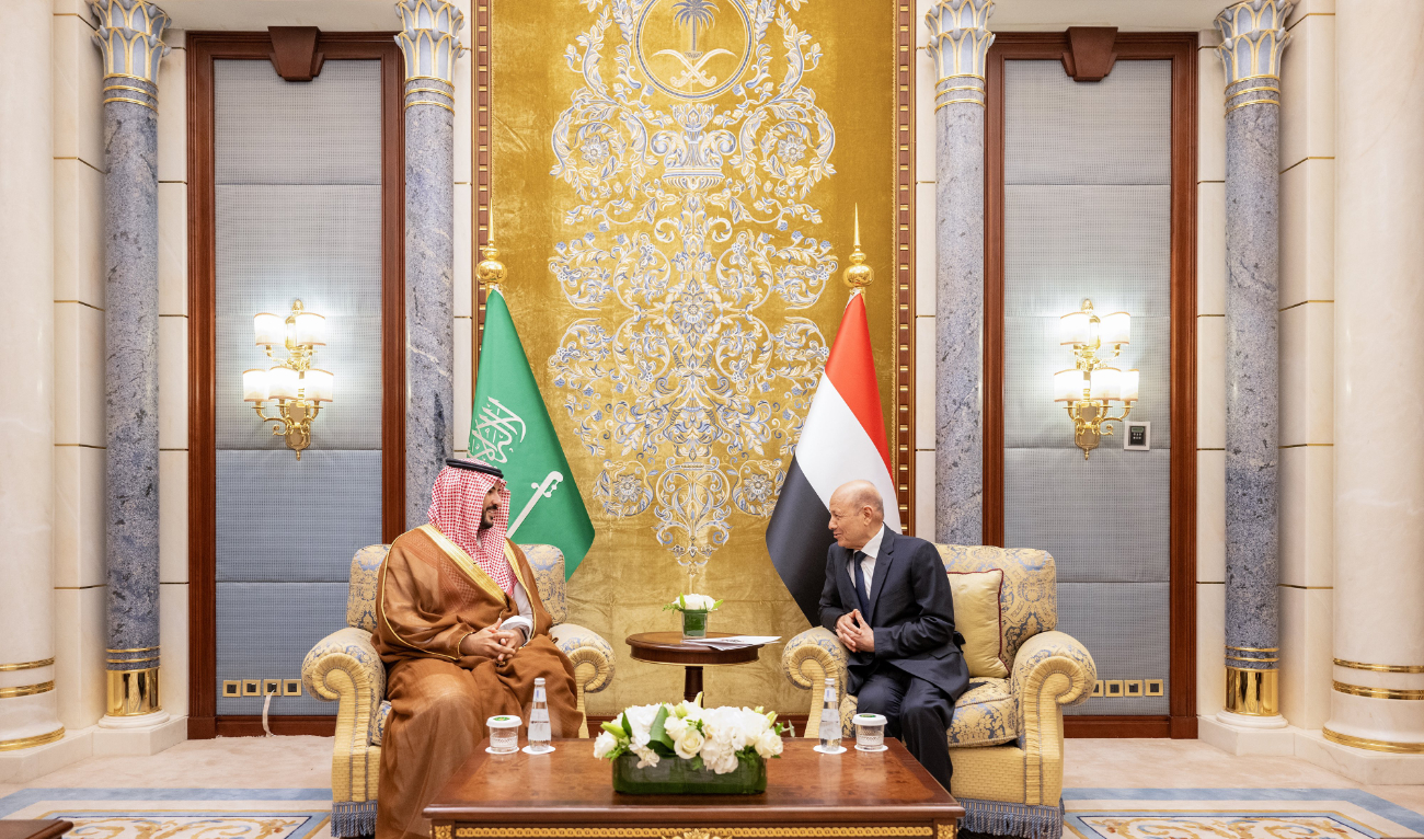 Prince Khalid also conveyed to Al-Alimi the Saudi leadership’s greetings and wishes for the security, stability and prosperity of Yemen. (X:@kbsalsaud)