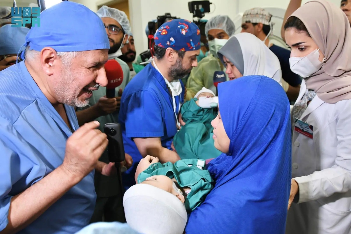 The surgery took place in five stages and involved a team of 25 medical professionals including a consultant, specialists, technical, nursing, and support staff. (SPA)