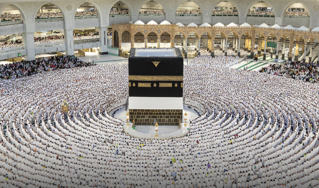 Pilgrims pray at the Grand Mosque in Makkah. (Ministry of Hajj and Umrah)