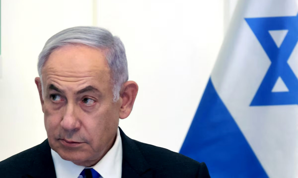 Israeli Prime Minister Benjamin Netanyahu attends a cabinet meeting at the Bible Lands Museum in Jerusalem on June 5, 2024. (Reuters)