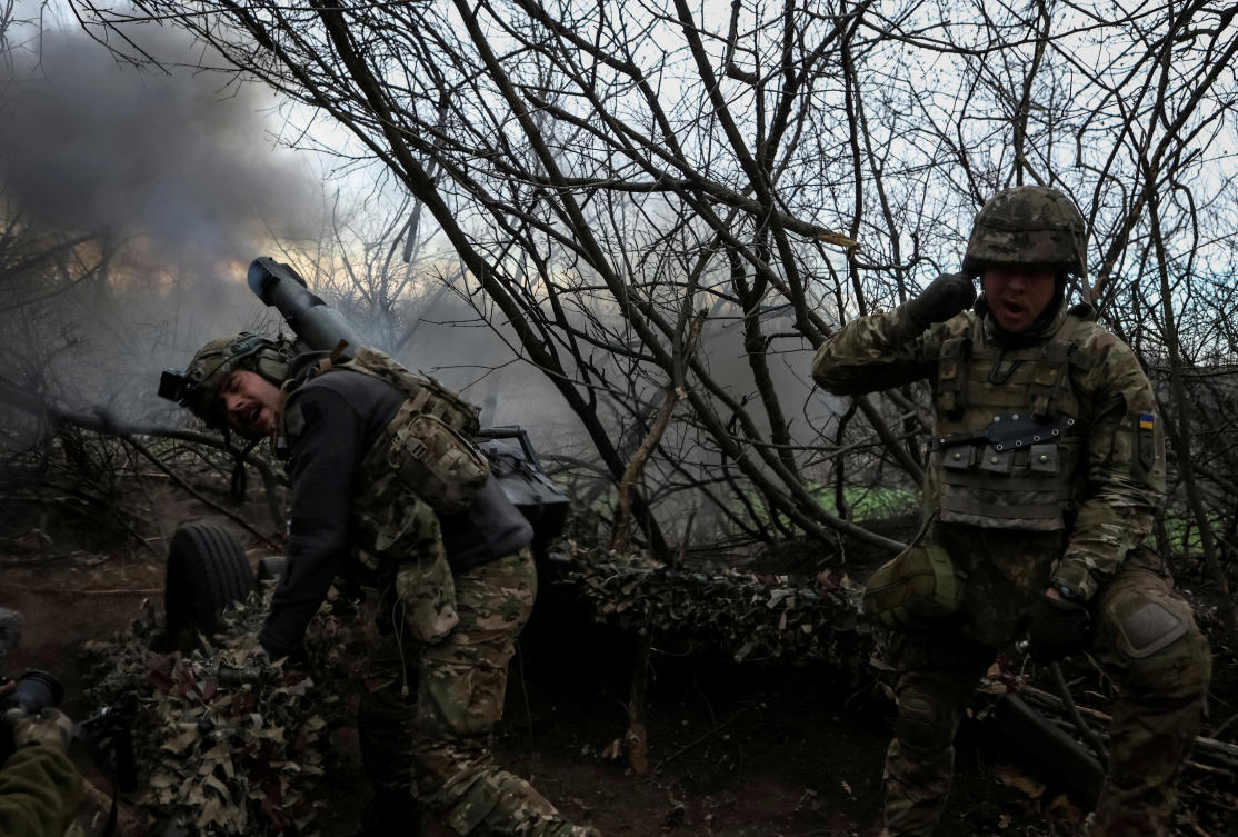 The brigade grew out of a group called the Azov Battalion, formed in 2014 as one of many volunteer brigades created to fight Russia-backed separatists in eastern Ukraine. Above, servicemen of the Azov Brigade at the frontlines in Donetsk region on April 5, 2024. (Reuters)