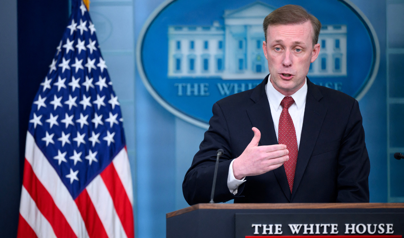 US National Security Advisor Jake Sullivan speaks during the daily briefing in the Brady Briefing Room of the White House in Washington, DC, on May 22, 2024. (AFP/File)
