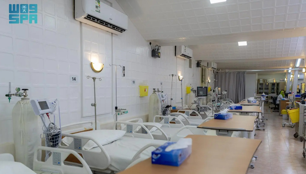 The Ministry of National Guard Health Affairs has prepared five clinics and a medical center for heat exhaustion and sunstroke at Mina and Arafat to serve pilgrims during this year’s Hajj season. (SPA)