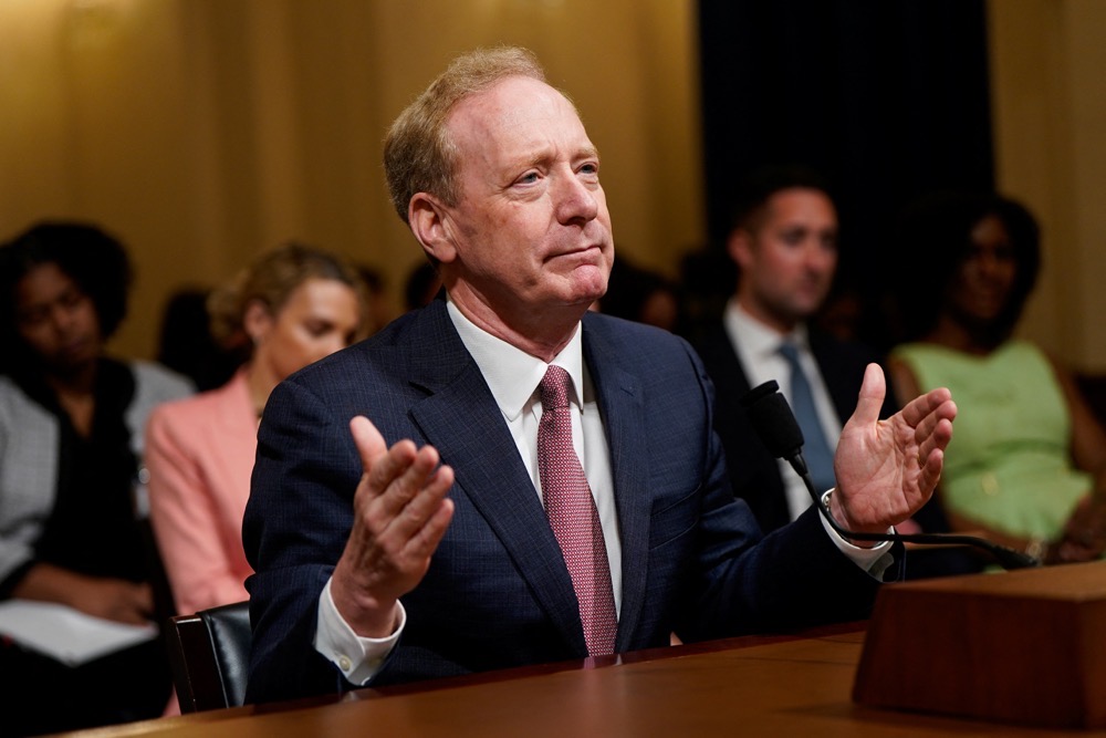 Microsoft President Brad Smith testifies before a U.S. House Homeland Security Committee hearing. (Reuters)
