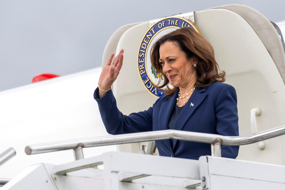 Above, US Vice President Kamala Harris arrives in Zurich for the Summit on Peace in Ukraine, on June 15 and 16. (Reuters)