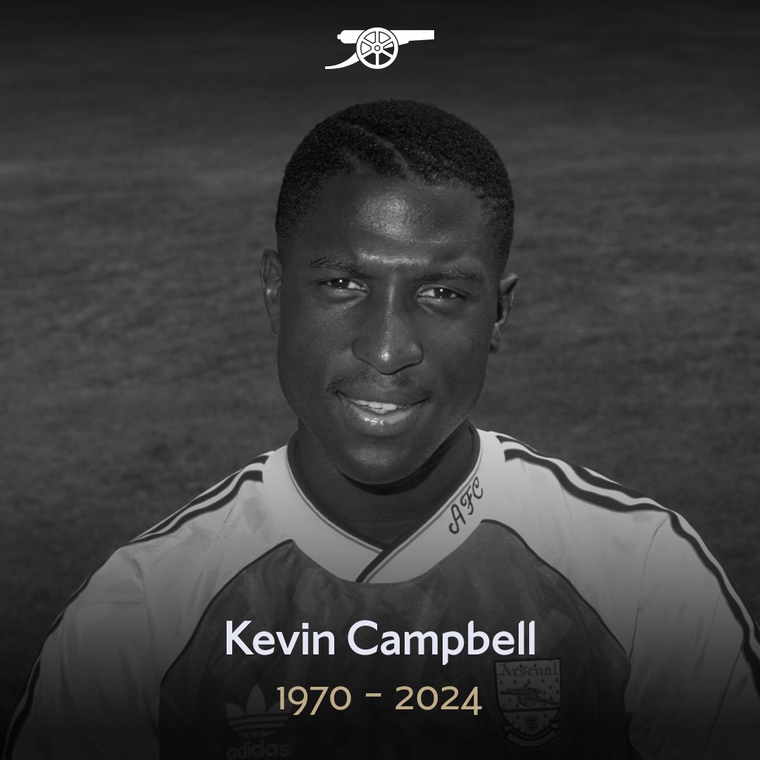 Ex-Premier League striker Kevin Campbell has died aged 54, his former clubs Arsenal and Everton announced on Saturday. (X/@Arsenal)
