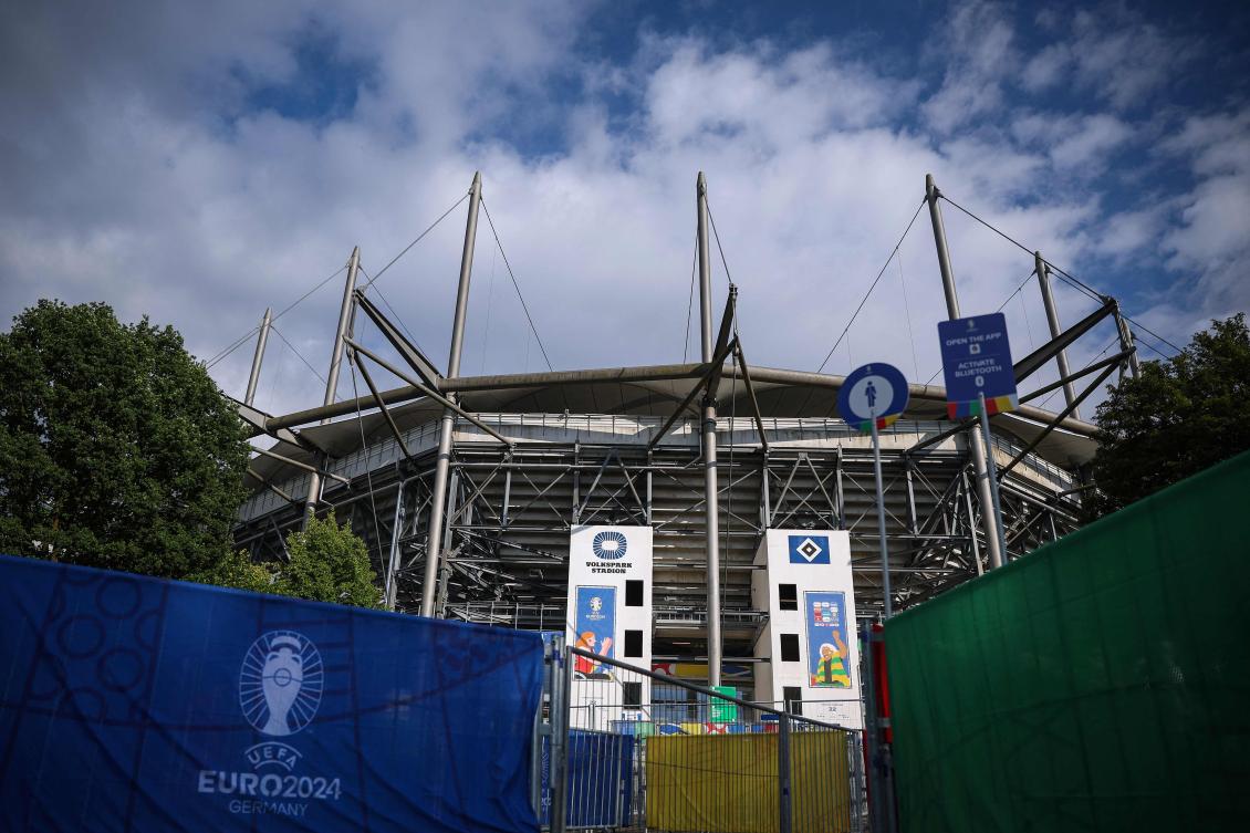 A general view of the Volksparkstadion, Hamburg on Jun. 15, 2024 in Hamburg, seen on the eve of the UEFA Euro 2024 match between Netherlands against Poland. (AFP)