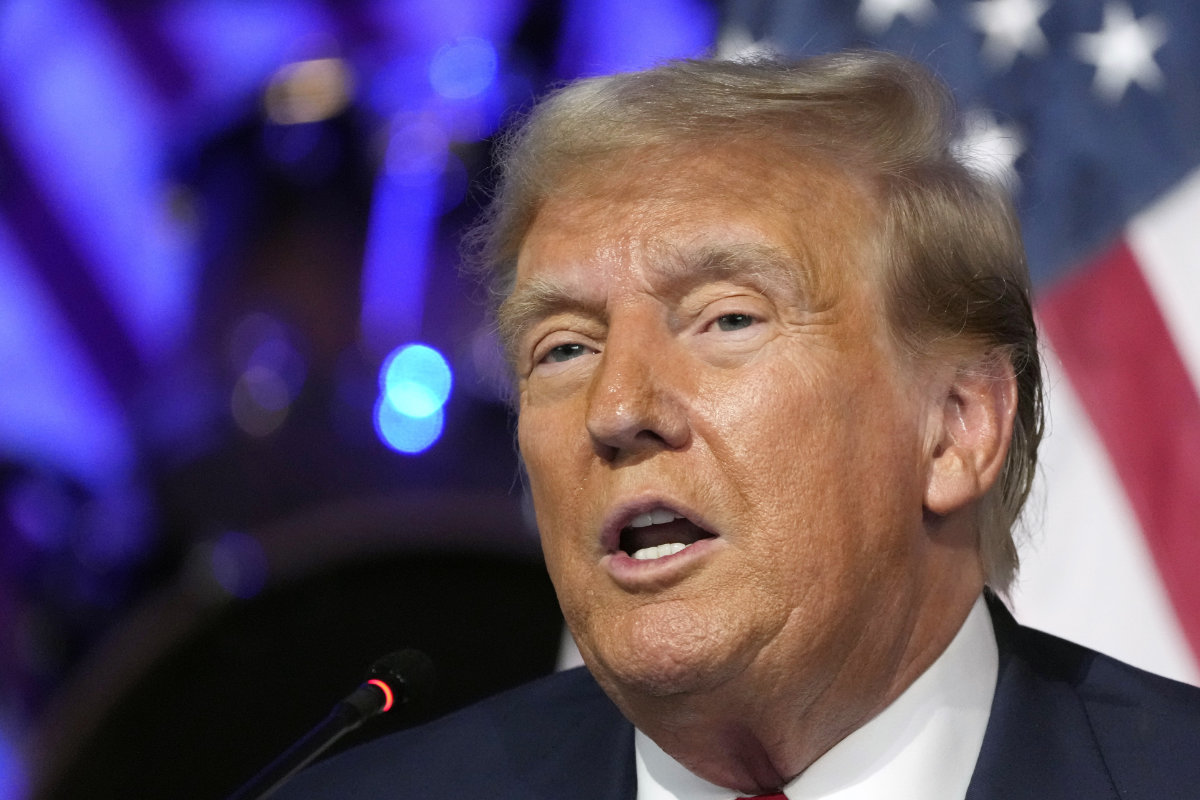 Republican presidential candidate former President Donald Trump speaks at a campaign event on June 15, 2024 in Detroit. (AP)