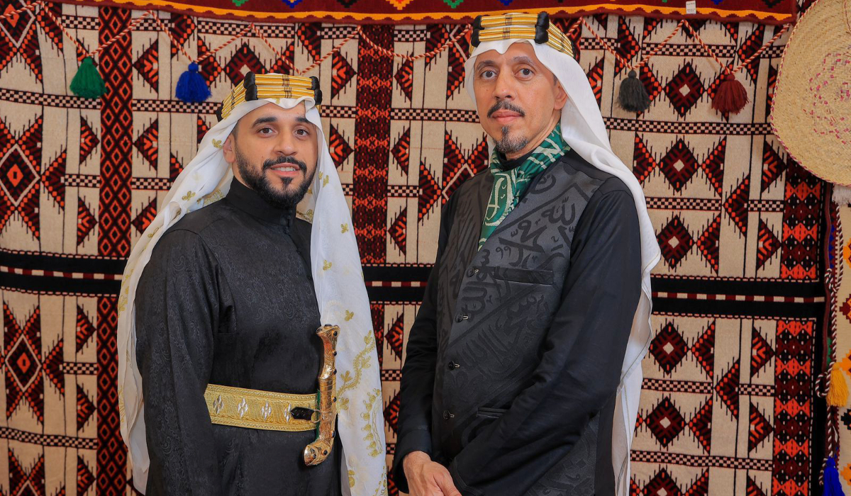 Designers Arief Al-Sherif and Sari Salem Hariry. Pilgrims can choose from a collection of traditional costumes. (Supplied)