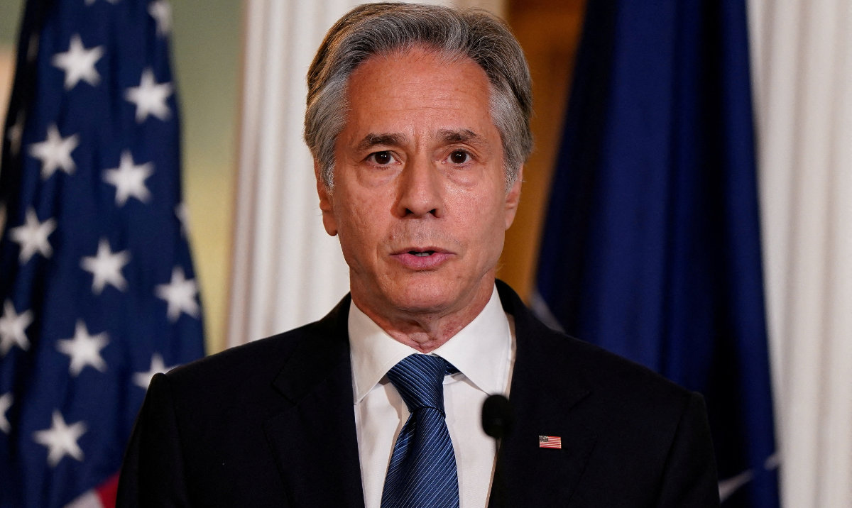 US Secretary of State Antony Blinken speaks during a joint news conference with NATO Secretary General Jens Stoltenberg at the State Department in Washington, US, June 18, 2024. (Reuters)