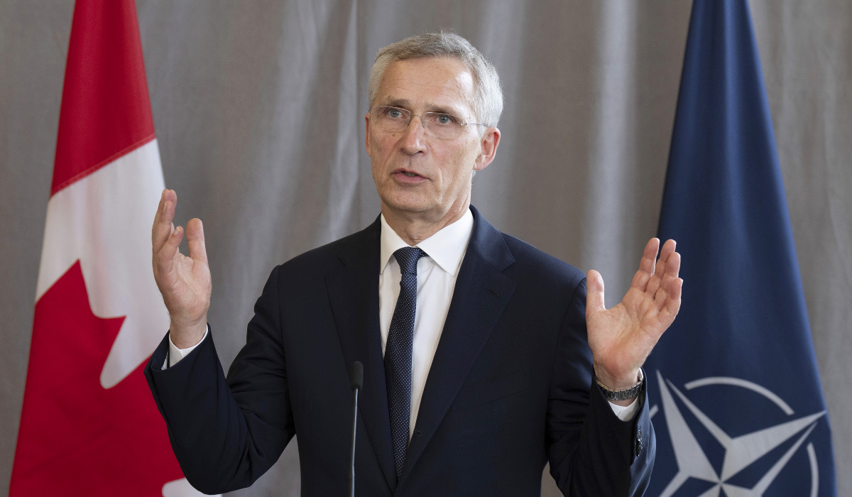 NATO Secretary General Jens Stoltenberg responds to a reporter's question during a news conference in Ottawa, Ontario, Wednesday, June 19, 2024. (AP)
