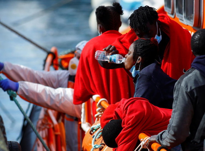 A luxury cruise ship has rescued dozens of migrants who were trying to reach the Spanish Canary Islands in a fishing boat that had stalled in rough seas killing five people, Spanish authorities and the cruise operator said on Thursday. (Reuters/File)
