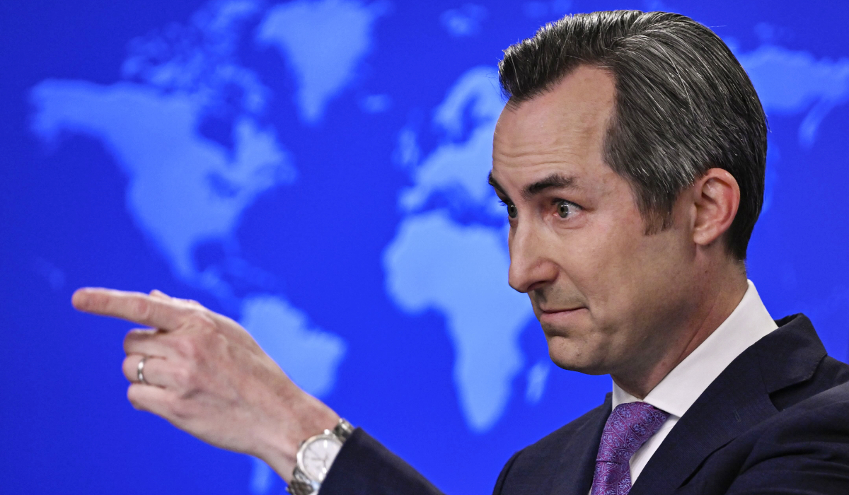 US State Department Spokesperson Matthew Miller speaks to reporters during the daily press briefing at the State Department in Washington, United States, June 3, 2024. (Getty Images)