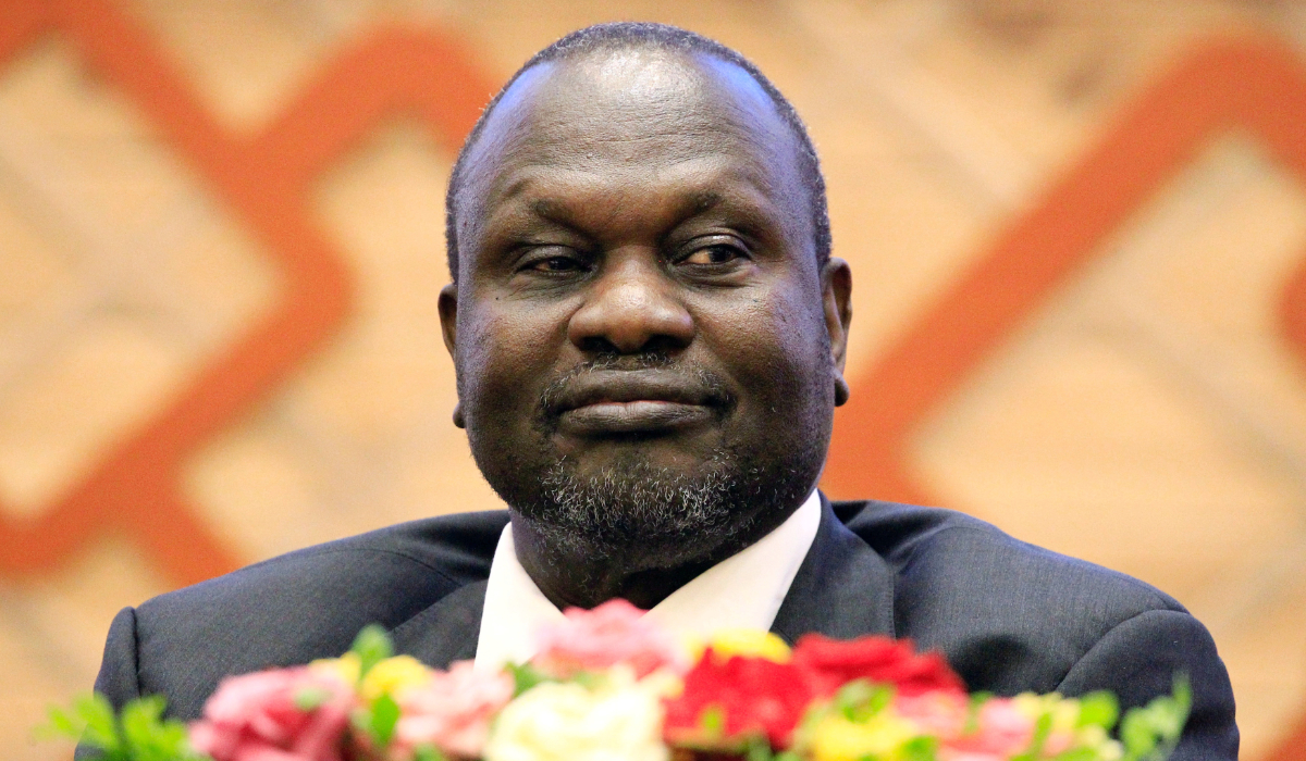 South Sudan rebel leader Riek Machar Kiir attends the signing in Khartoum, Sudan of an accord with the South Sudan government aimed at ending the country's civil war, June 27, 2018. (REUTERS)