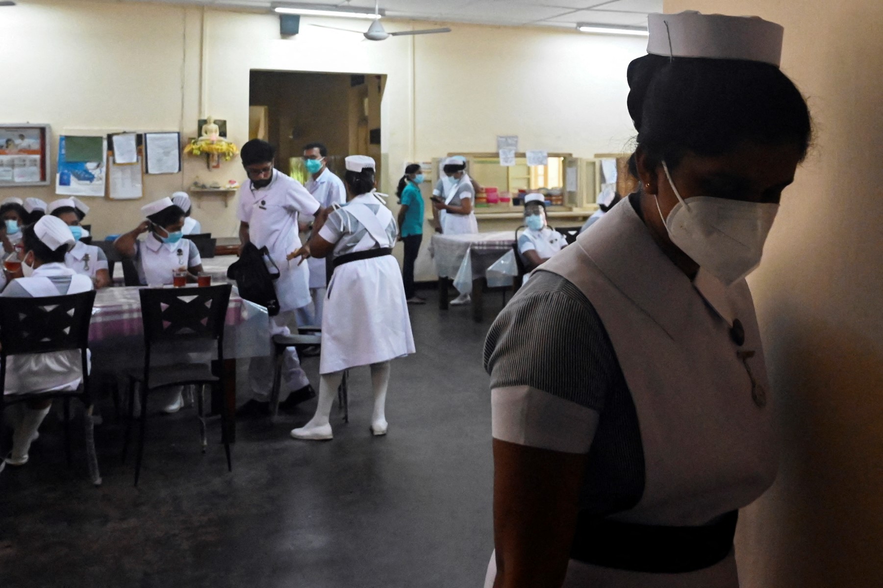 Health workers take part in strike to demand incentives at Colombo South Teaching Hospital in Colombo on June 11, 2021. (AFP/File)