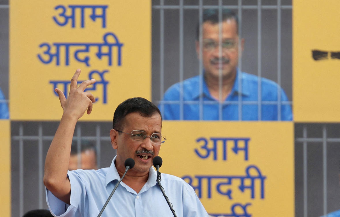 He was released from detention to campaign partway through India’s weeks-long general election but returned to jail after voting ended this month. (REUTERS)