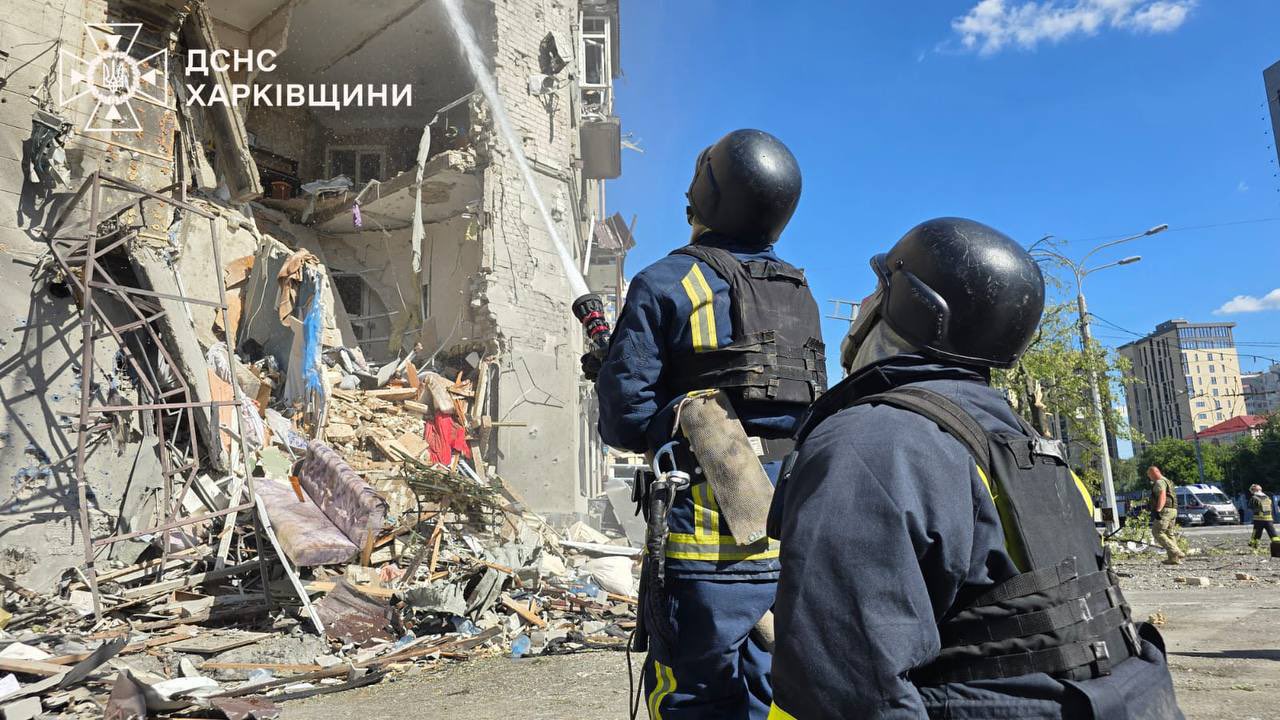 Russian guided bombs struck an apartment building in Ukraine’s second largest city of Kharkiv, on Saturday, killing three people, injuring 29 and prompting President Volodymyr Zelensky to call for more help from Kyiv’s allies. (X/ @Belsat_Eng)