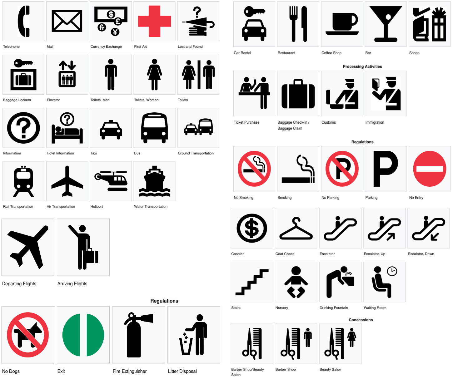 These "pictograms" designed by Rajie Suleiman, better known as Roger Cook, are especially helpful in airports and other environments where people may not be familiar with the local language. (Supplied)