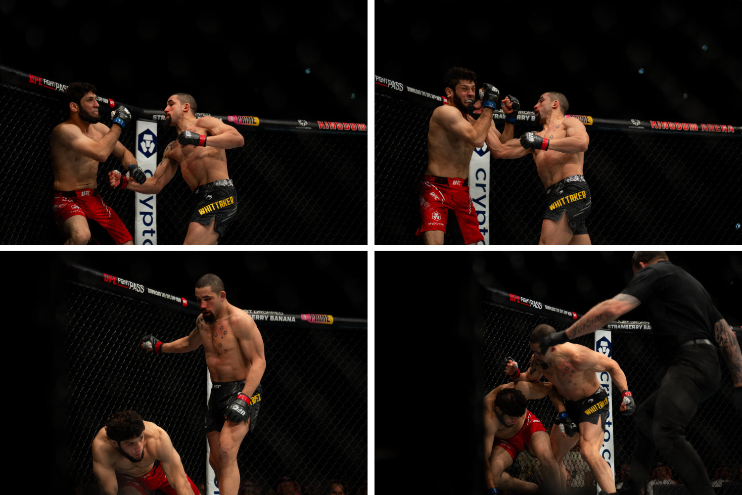Robert "The Reaper" Whittaker pummels Ikram Sabirovich Aliskerov to submission in the main event of Saudi Arabia's inaugural UFC fight in Riyadh early Sunday. (AN photos by Abdulrahman Alshalhoub)