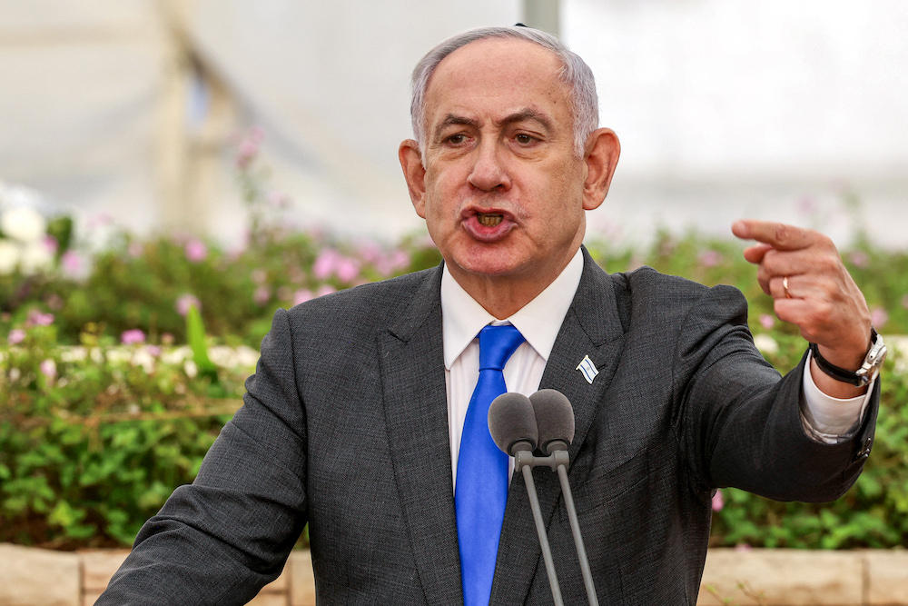 Israeli Prime Minister Benjamin Netanyahu said ‘there was a dramatic drop in the supply of armaments arriving from the US to Israel.’ (AFP)