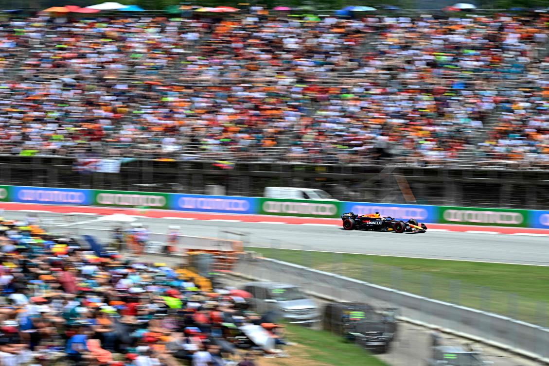 Red Bull’s Dutch driver Max Verstappen competes during the Spanish Formula One Grand Prix at the Circuit de Catalunya on June 23, 2024 in Montmelo, on the outskirts of Barcelona. (AFP)