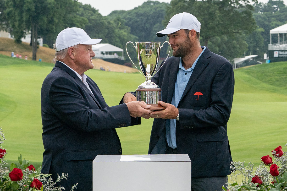 Scottie Scheffler outlasts protest on 18th green, Tom Kim to win Travelers for 6th victory of year