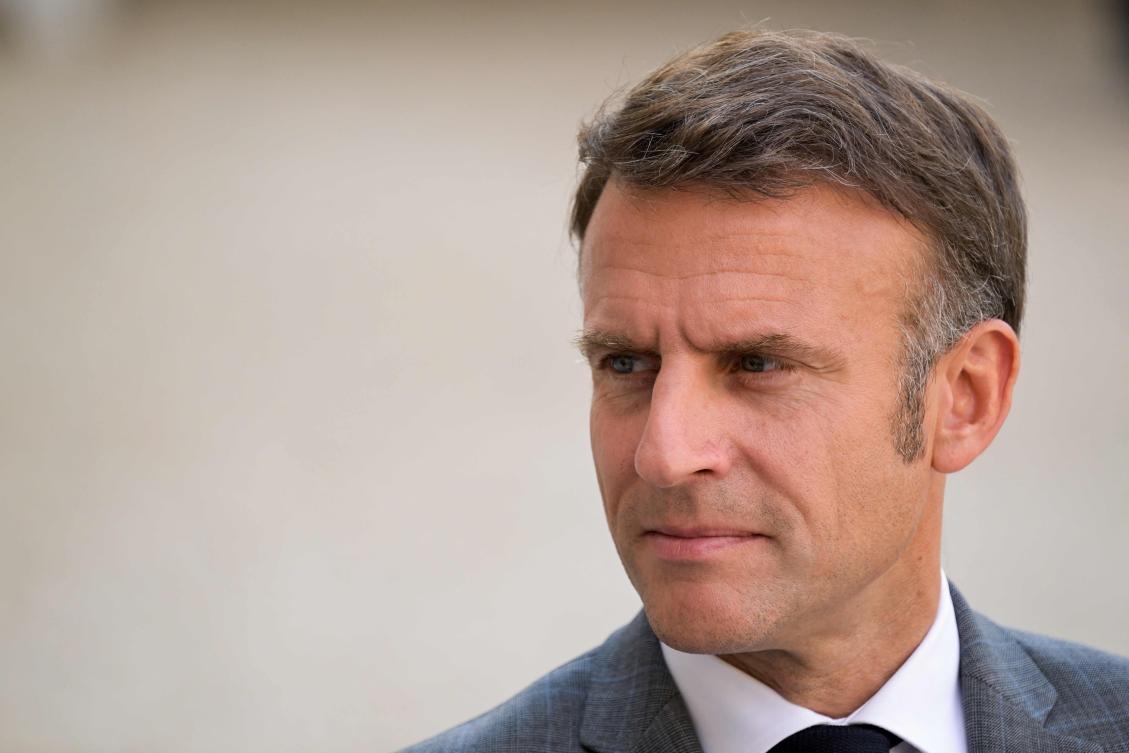 France’s President Emmanuel Macron looks on prior to a meeting with NATO’S Secretary General at the Elysee Presidential Palace in Paris on June 24, 2024. (AFP)