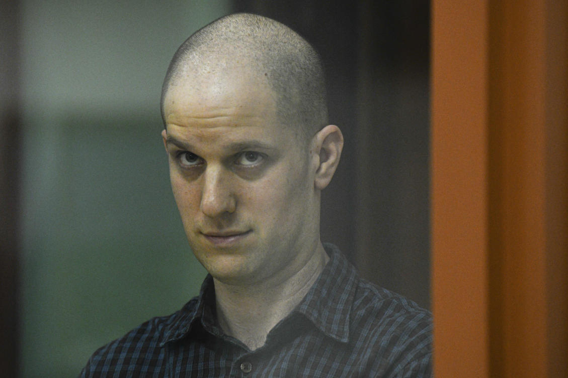 Fifteen months after he was arrested in the city of Yekaterinburg on espionage charges, Gershkovich returns there for his trial starting Wednesday behind closed doors. (AP)
