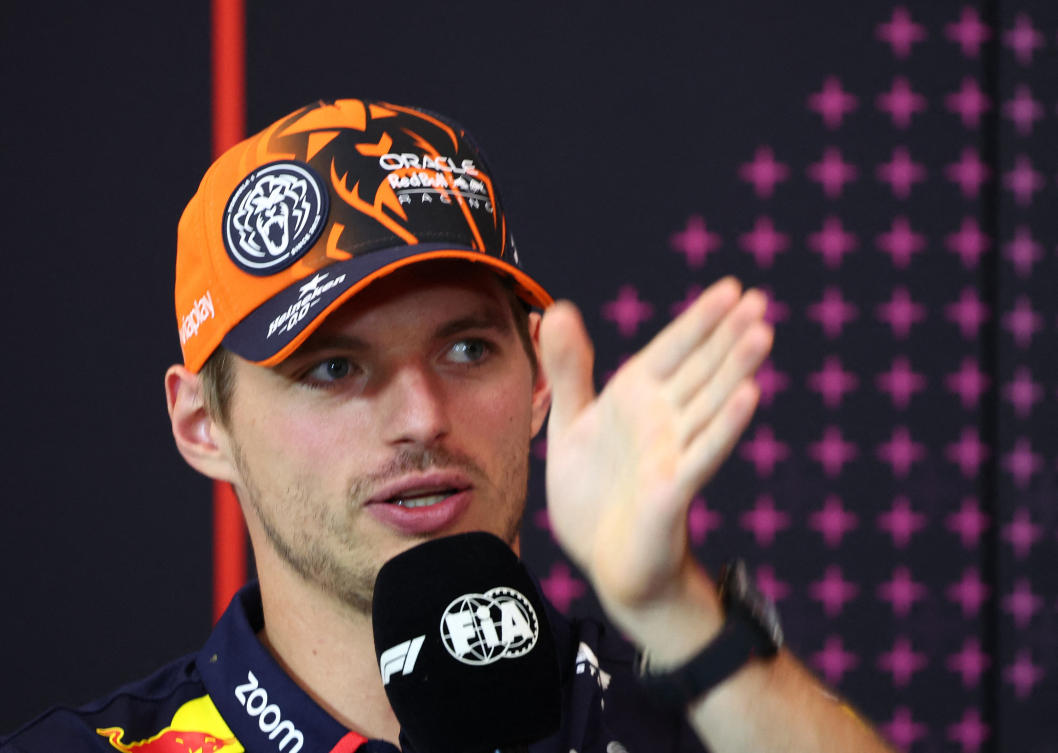 Red Bull’s Max Verstappen during the press conference ahead of the Austrian Grand Prix Formula One at Red Bull Ring, Spielberg, on Jun. 27, 2024. (Reuters)