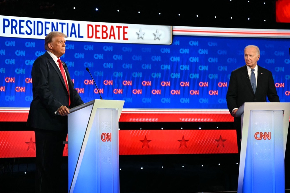 Biden stumbles early, Trump fires out falsehoods at first debate