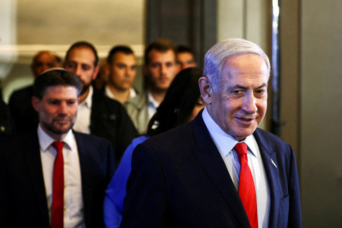 Top Israeli officials accused Prime Minister Benjamin Netanyahu of “scandalous and destructive conduct,” including the failures that led to the Oct. 7 Hamas attack last year. (File/AFP)