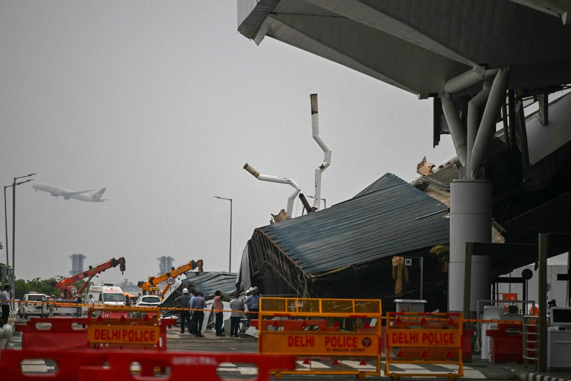 Delhi airport roof collapses months after Modi inaugurates project