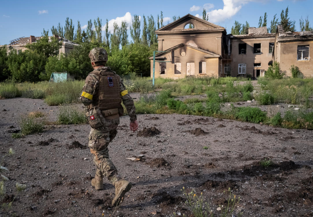 Above, a Ukrainian serviceman near the frontline town of Chasiv Yar in Donetsk region on June 27, 2024. Ukraine drones were launched overnight targeting Russian territory, the Russian defense ministry said on Sunday. (Reuters)