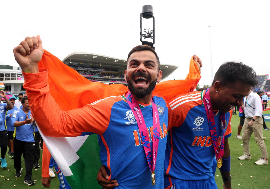 Both Rohit and Kohli called time on their T20 careers for India after its second T20 World Cup title . (REUTERS)
