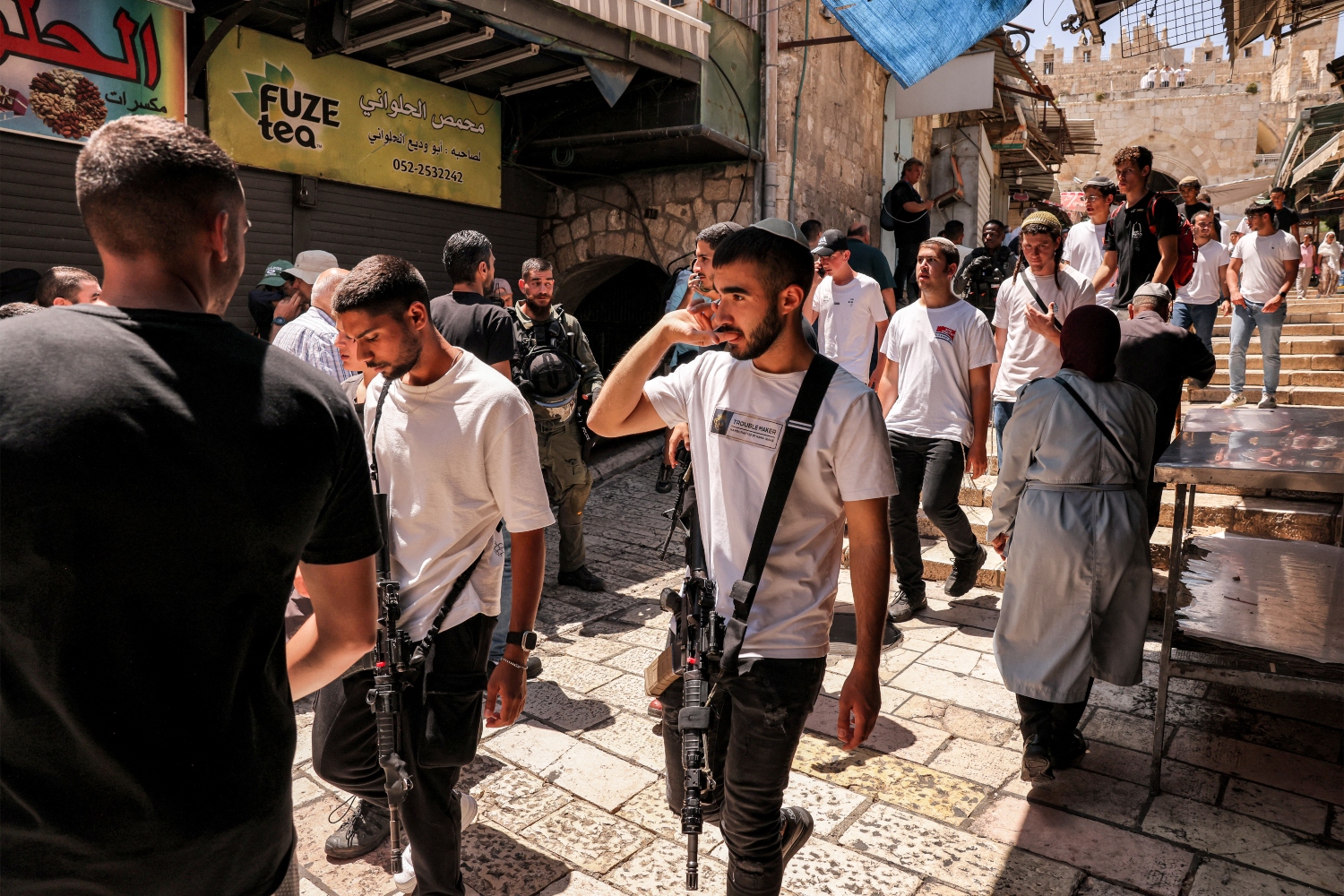 Israelis take part in the Jerusalem Day flag march. June 5, 2024 (File/AFP)