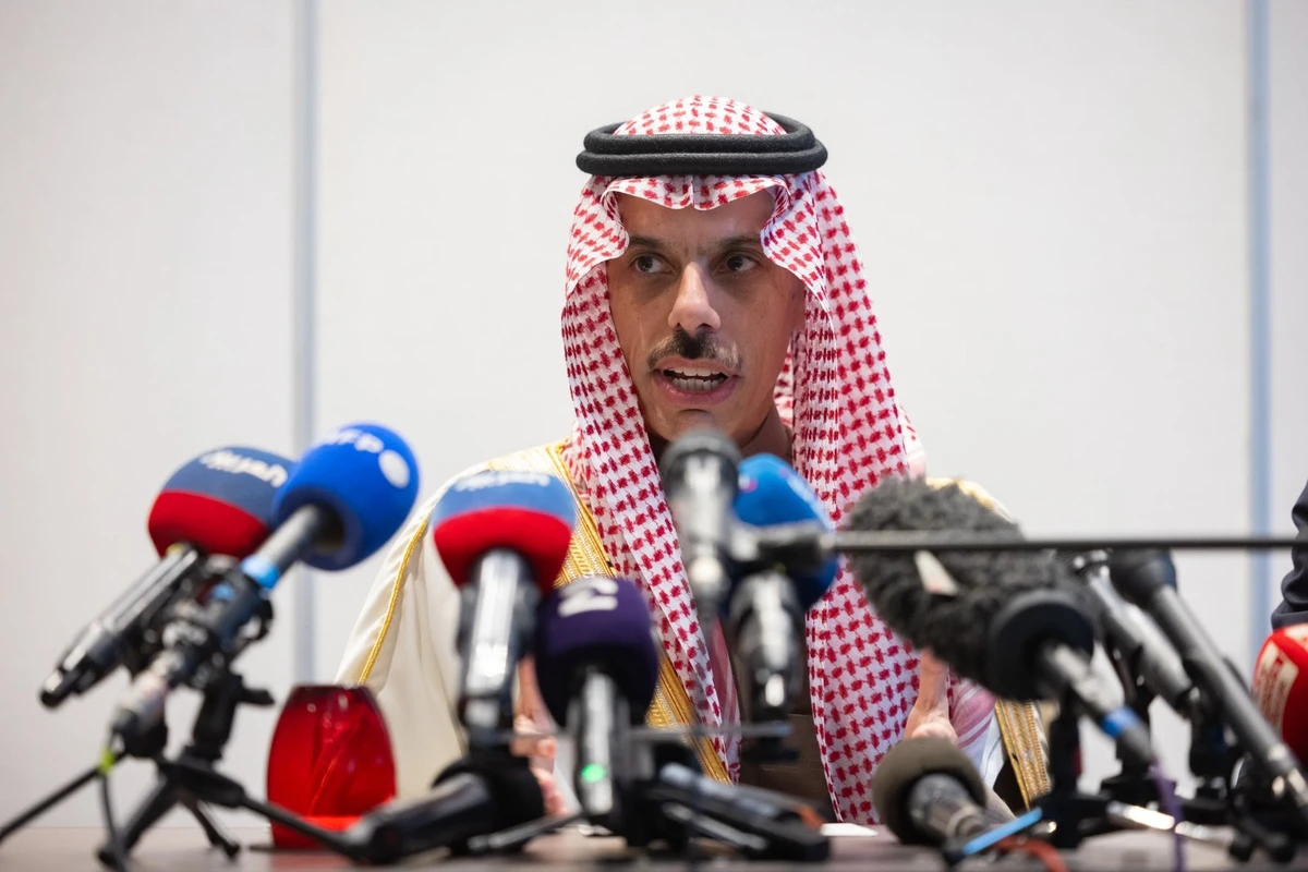 Above, Saudi Arabia’s foreign minister Faisal bin Farhan. (X: @KSAMOFA)