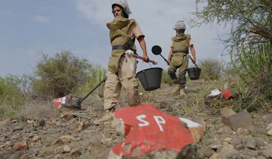 The explosives, which are planted indiscriminately by the Houthis across Yemen, pose a threat to civilians, including children, women and the elderly. (Supplied)