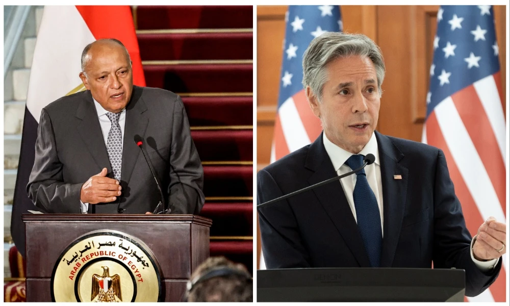 Egypt’s Minister of Foreign Affairs Sameh Shoukry received a phone call from US Secretary of State Antony Blinken. (File/AFP)