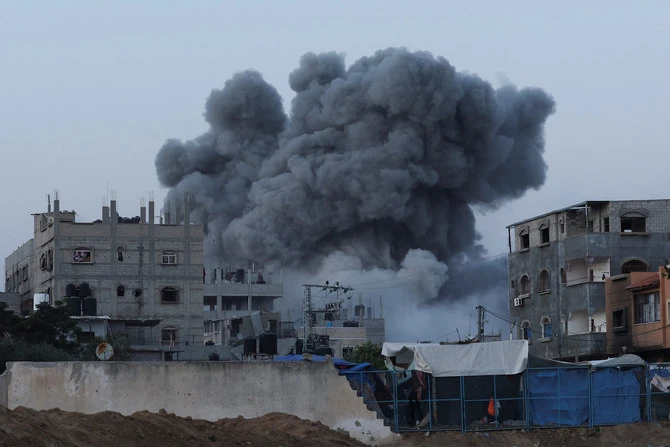 Smoke rises during an Israeli air strike in central Gaza Strip, on June 3, 2024. (Reuters)