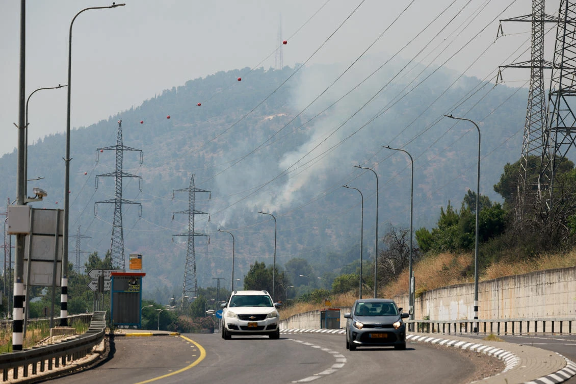 Smoke billows following rocket attacks from Lebanon, amid ongoing cross-border hostilities between Hezbollah and Israeli forces, in Kiryat Shmona, northern Israel, on Jun. 4, 2024. (Reuters)