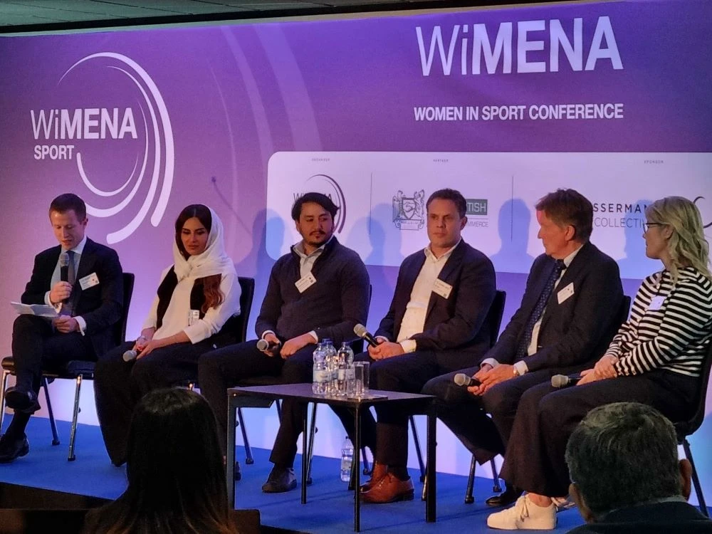 Panellists at the WiMENA Women in Sport conference at Chelsea FC in London. (AN Photo)