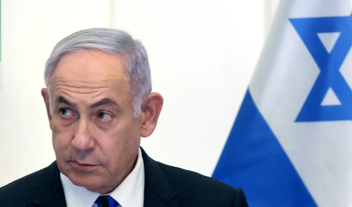Israeli Prime Minister Benjamin Netanyahu attends a cabinet meeting at the Bible Lands Museum in Jerusalem on June 5, 2024. (AFP)