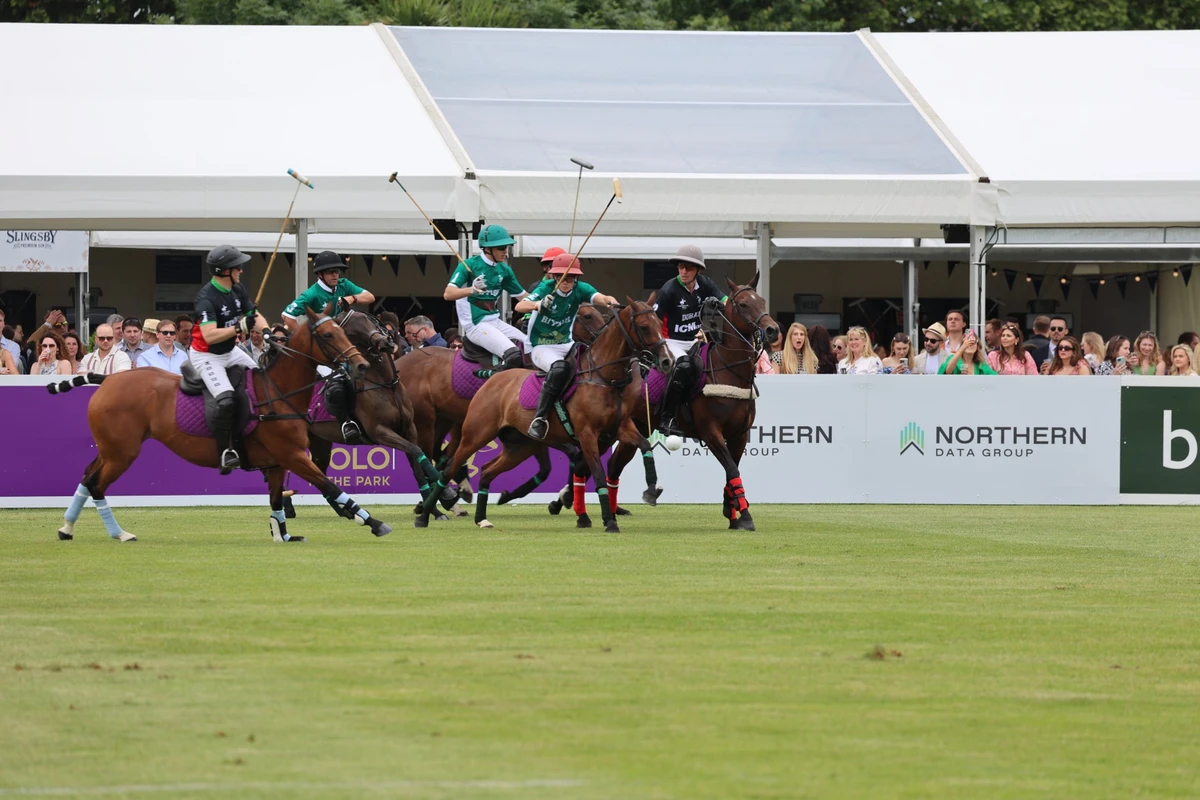 The Riyadh Polo Team have advanced to the semi-finals of the Chestertons Polo in the Park 2024 after defeating Dubai team with a score of 9/8 on Saturday. (Supplied)