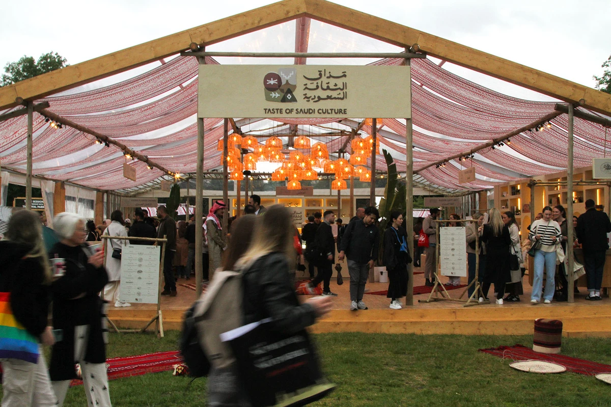 Taste of Saudi Culture pavilion in Regent’s Park, London. (Gabriele Malvisi/File)
