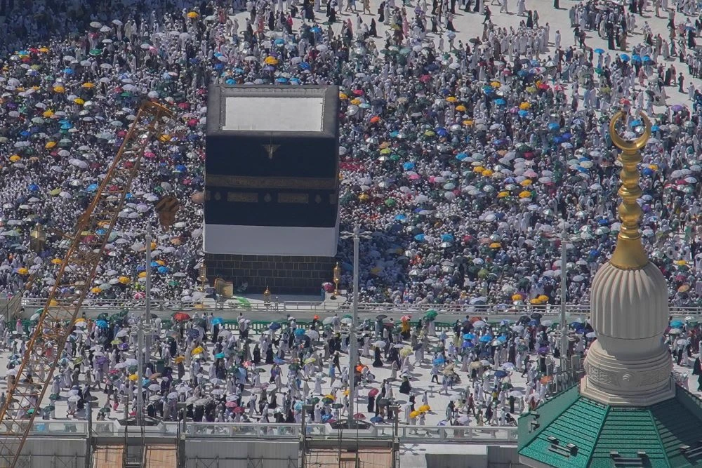 Muslim pilgrims circumambulate the Kaaba during the annual Hajj pilgrimage in Makkah, Saudi Arabia, Monday, June 17, 2024. (AP Photo)