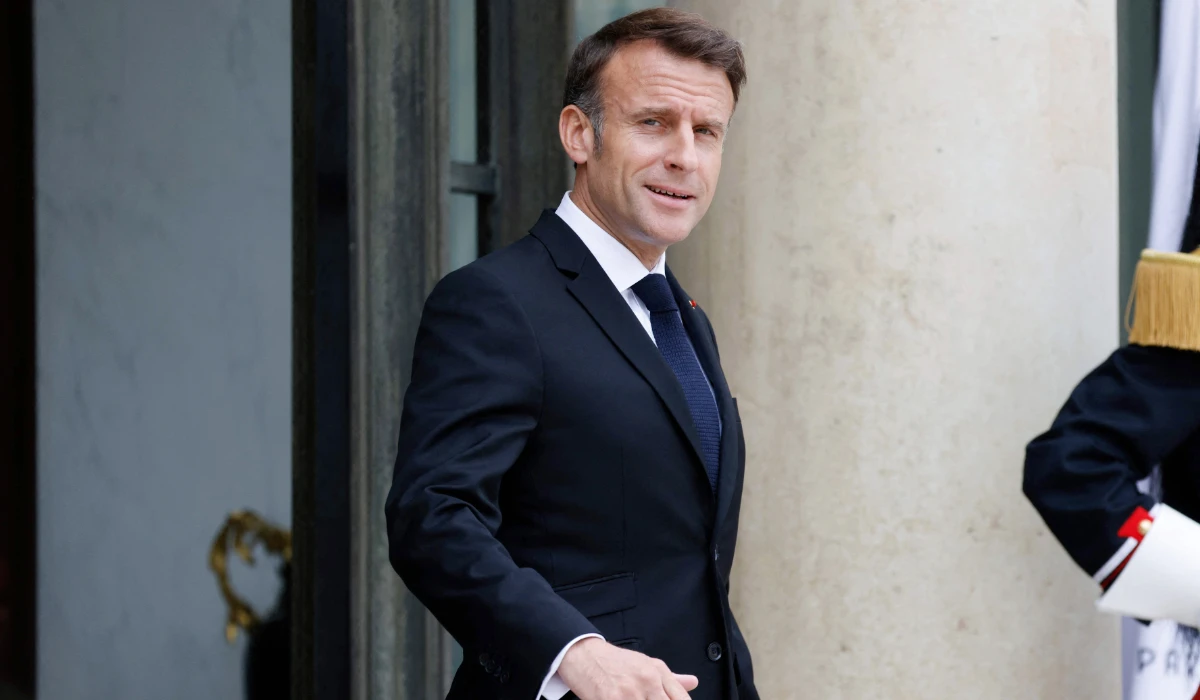France's President Emmanuel Macron looks on as he welcomes Chilean President upon his arrival at the Elysee presidential palace in Paris, on June 17, 2024. (AFP)