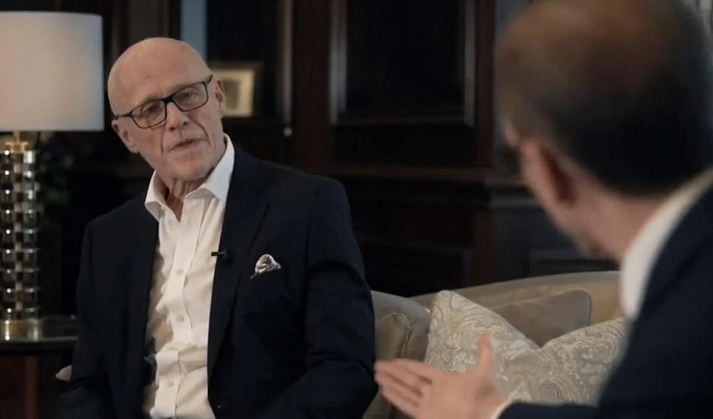 Billionaire John Caudwell, pictured here during a BBC interview and one of the governing Conservative Party’s biggest donors before Britain’s last national election in 2019, said on Tuesday he would instead be backing Keir Starmer’s Labour Party. (Screenshot/BBC)