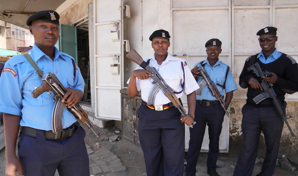 Kenya police patrol the streets of Nairobi, Kenya, Tuesday, March 12, 2024. Hundreds of Kenyan police officers are leaving for Haiti, where they will lead a multinational force against powerful gangs. (AP/File)