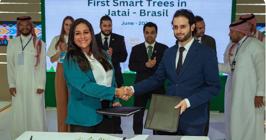 The Kingdom and Brazil have signed a partnership agreement to use smart Saudi digital technology in tree planting in the Brazilian city of Jatai. (X/@MEWA_KSA)