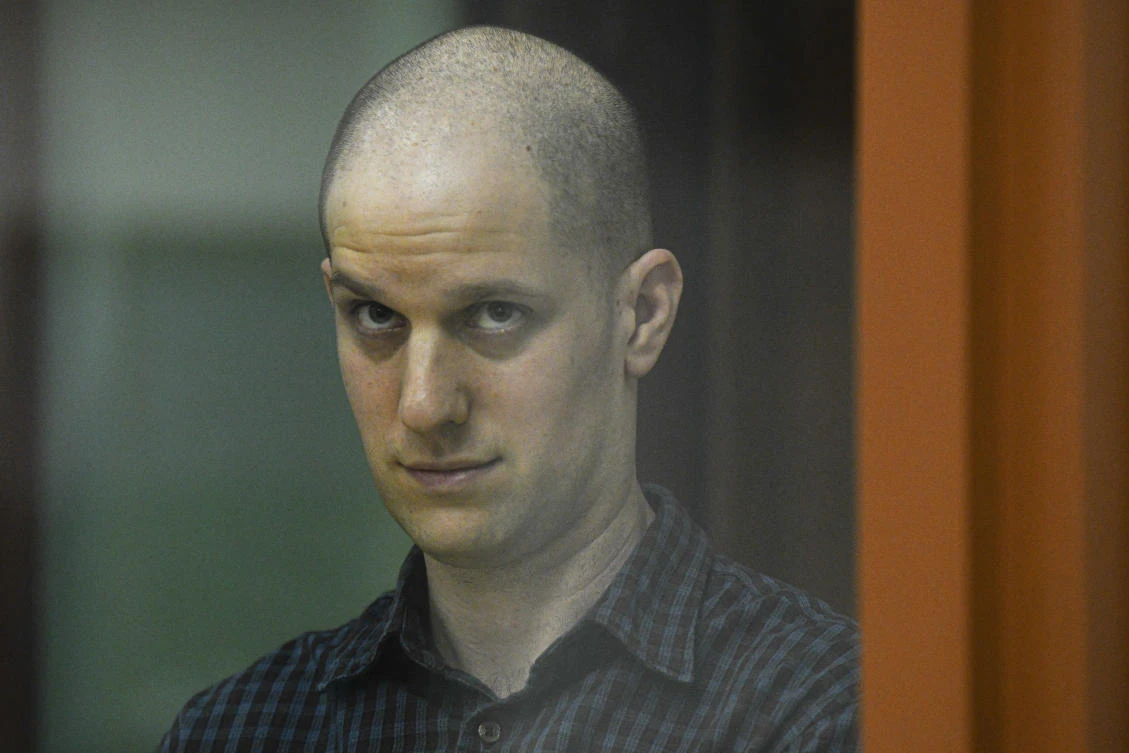 Fifteen months after he was arrested in the city of Yekaterinburg on espionage charges, Gershkovich returns there for his trial starting Wednesday behind closed doors. (AP)